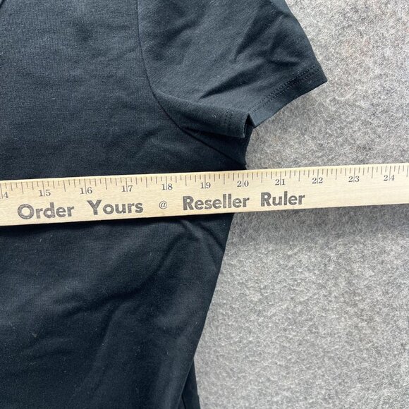 Lafayette 148 New York Shirt Womens XL Black Scoop Neck Stretch Tee Top - Picture 5 of 9